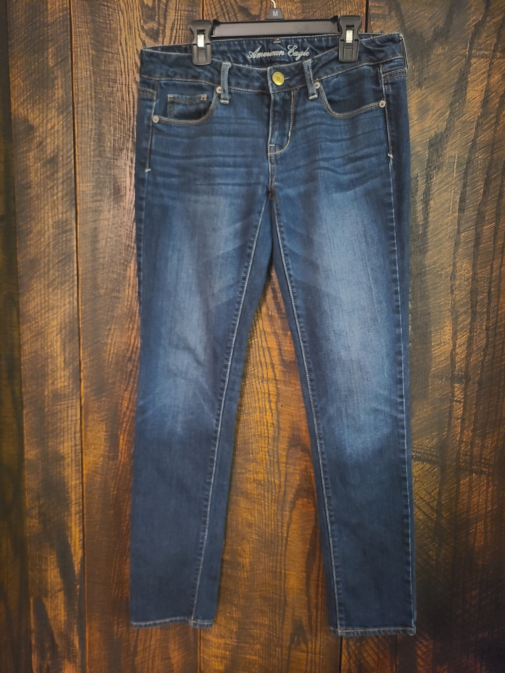 American Eagle, Sz 4, Skinny Stretch Low Rise Medium Wash Denim Jeans Soft - Picture 10 of 11
